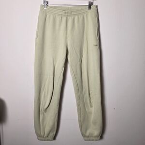 Aritzia TNA Cozy Fleece Sweatpants Small Cream Boyfriend Fit Joggers Lounge